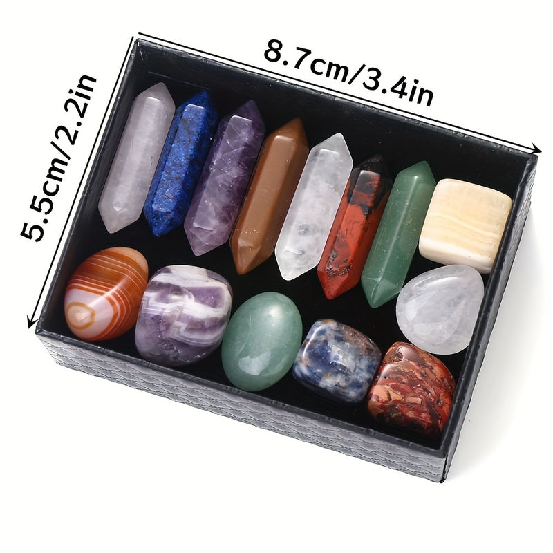 14pcs Chakra Stone Beads Kit - Natural Healing Crystals for Reiki, Chakra Balancing &amp; Decor