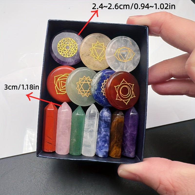 14-Piece Natural Crystal Chakra Healing Set