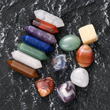 14pcs Chakra Stone Beads Kit - Natural Healing Crystals for Reiki, Chakra Balancing &amp; Decor