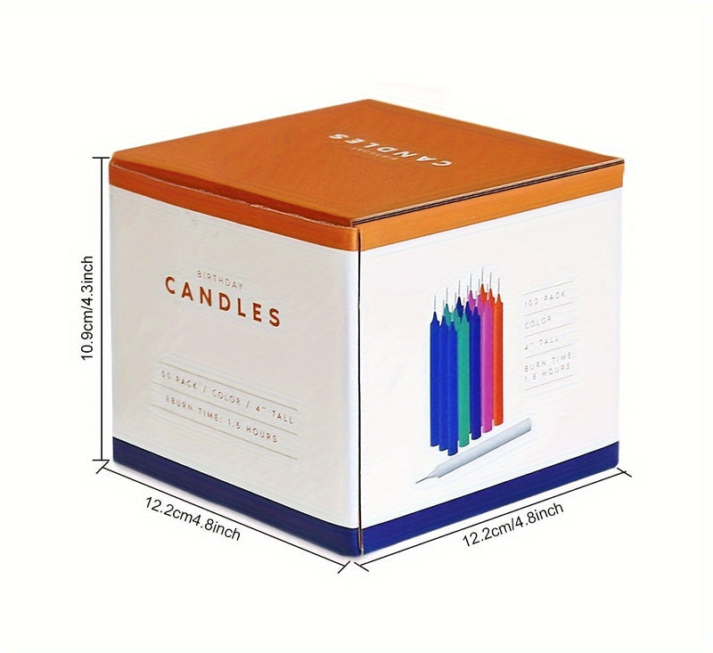 100 4-inch Smoke-free Colored Pole Wax Candles