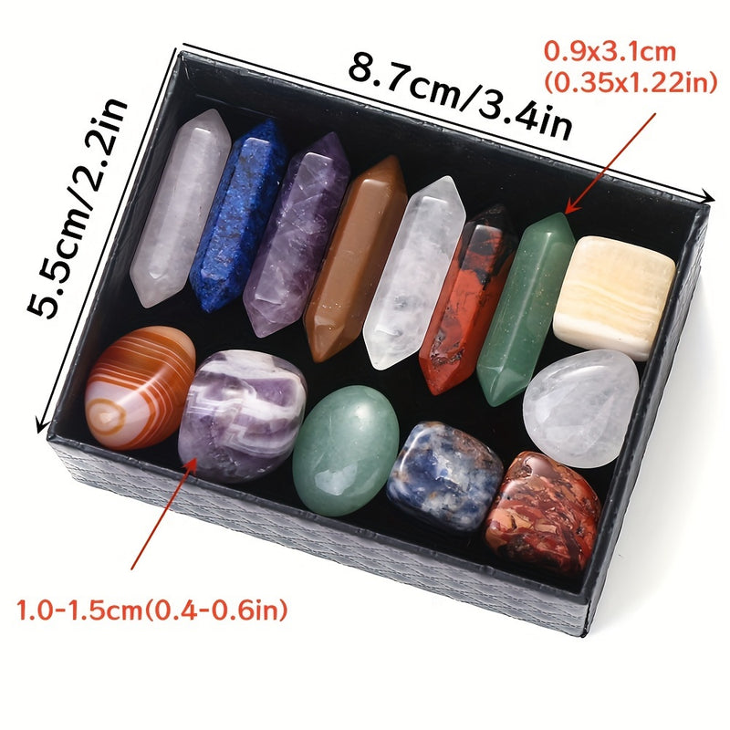 14pcs Chakra Stone Beads Kit - Natural Healing Crystals for Reiki, Chakra Balancing &amp; Decor