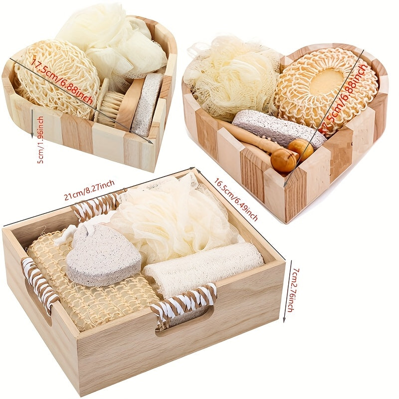 Bath Spa Gift Set - Heart-Shaped Box with Assorted Bath Accessories