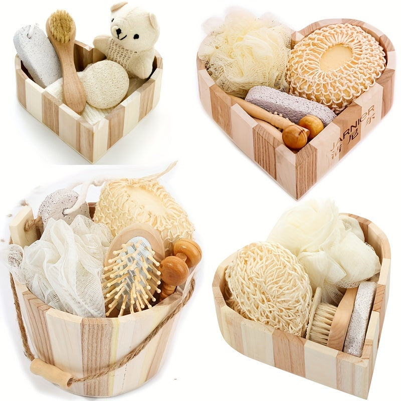 Bath Spa Gift Set - Heart-Shaped Box with Assorted Bath Accessories