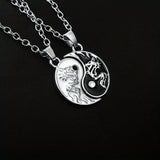 2pcs Dragon Tai Chi BFF Necklace Set – Yin Yang Moon Sun